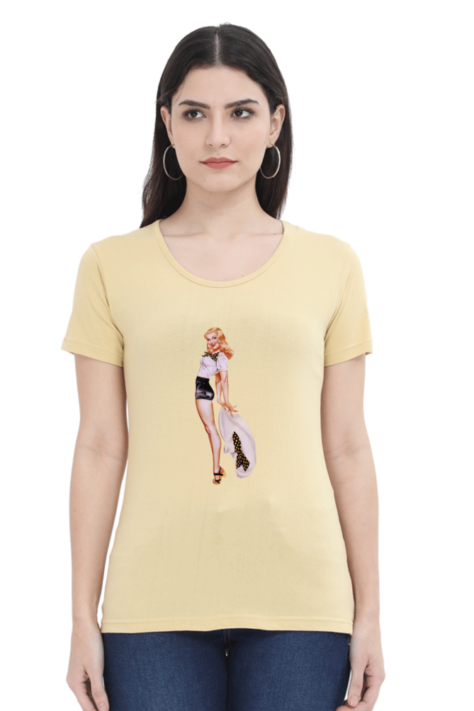 Women's Round Neck Half Sleeve Girly 19 T Shirt