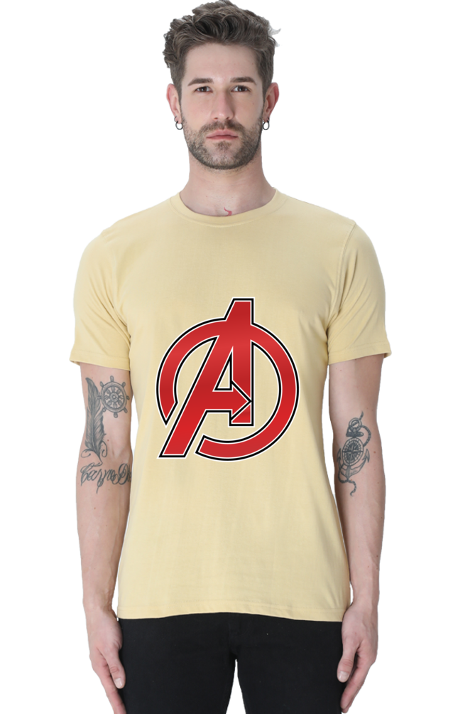 Unisex Round Neck Half Sleeve Superhero Avengers Logo T Shirt