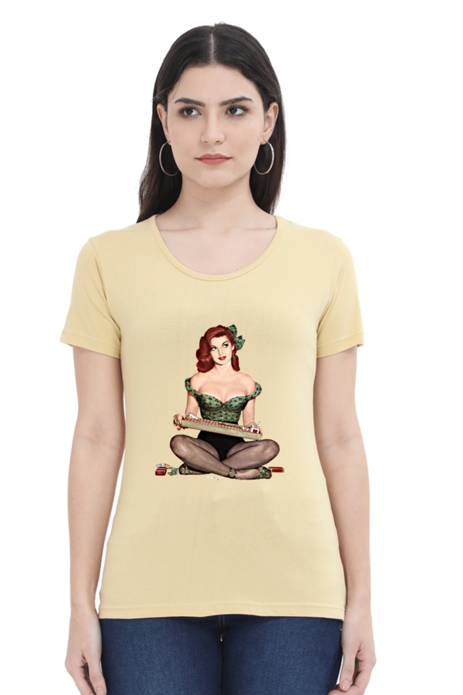 Women's Round Neck Half Sleeve Girly 20 T Shirt