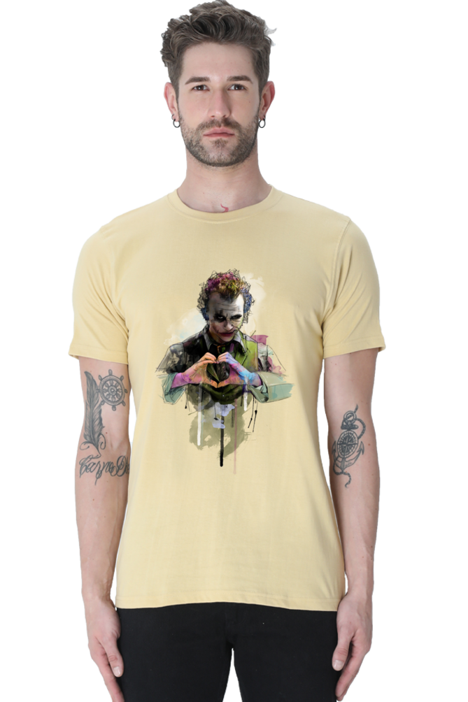 Unisex Round Neck Half Sleeve Superhero Joker T Shirt