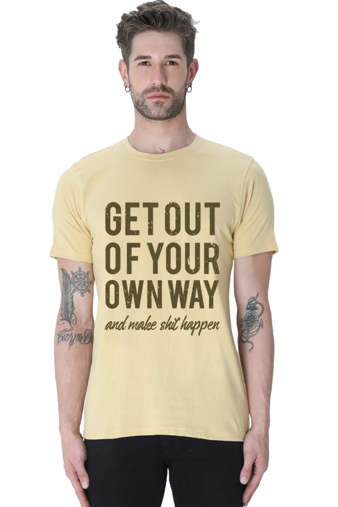 Unisex Round Neck Half Sleeve Retro Get Out Your T Shirt