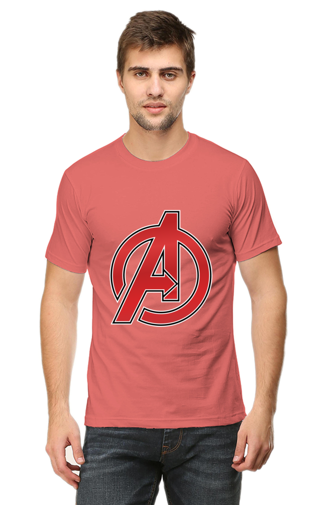 Unisex Round Neck Half Sleeve Superhero Avengers Logo T Shirt