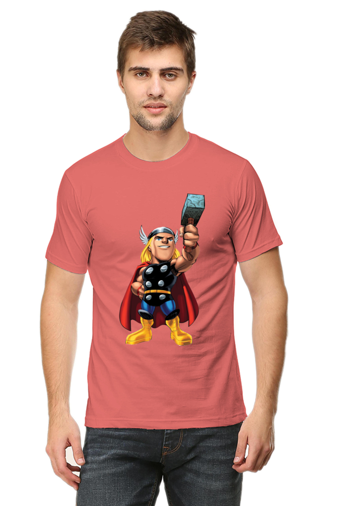 Unisex Round Neck Half Sleeve Superhero Child Thor T Shirt