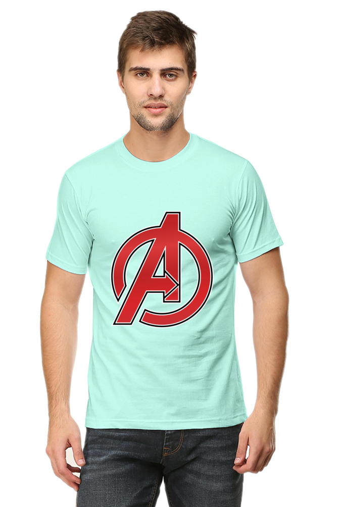 Unisex Round Neck Half Sleeve Superhero Avengers Logo T Shirt