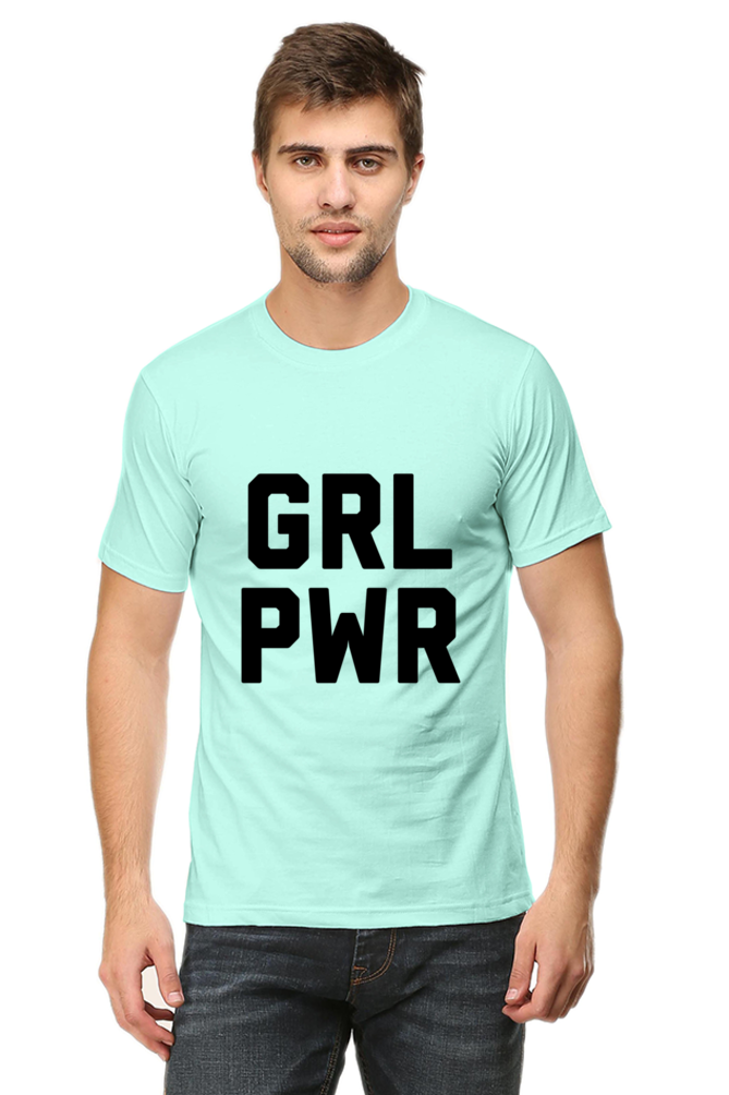 Unisex Round Neck Half Sleeve Quotes Girl Power T Shirt