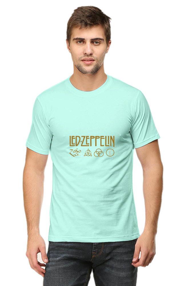 Unisex Round Neck Half Sleeve Rockblues Led Zepplin T Shirt