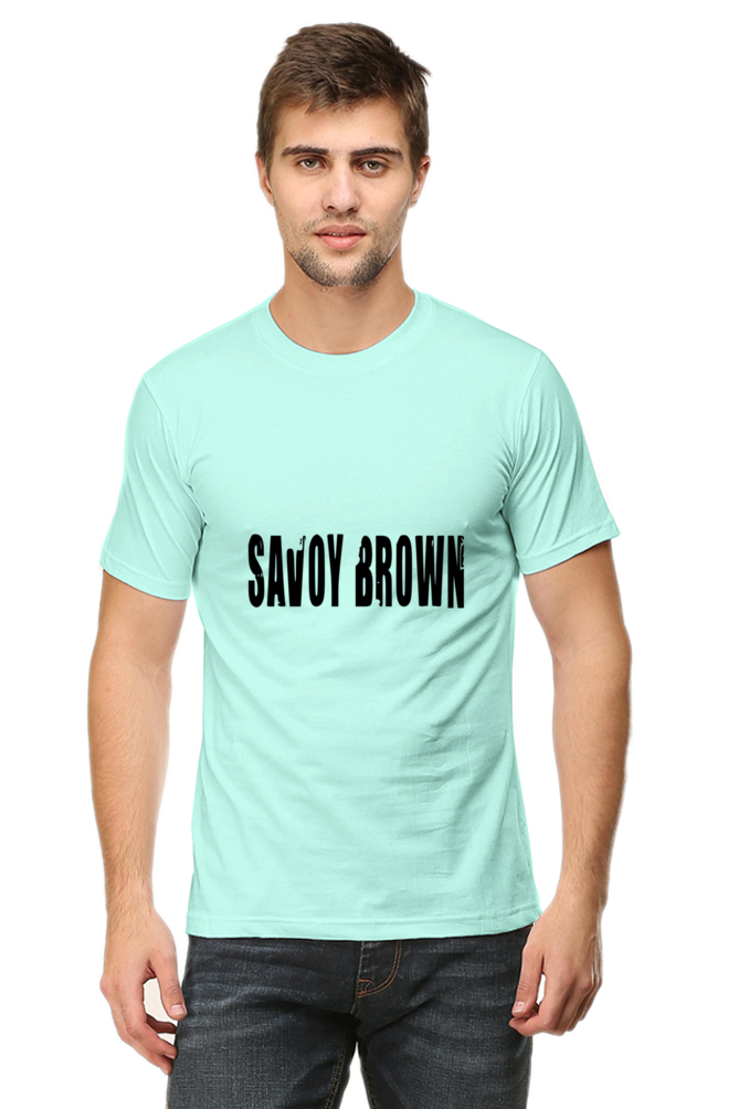 Unisex Round Neck Half Sleeve Rockblues Savoy Brown T Shirt