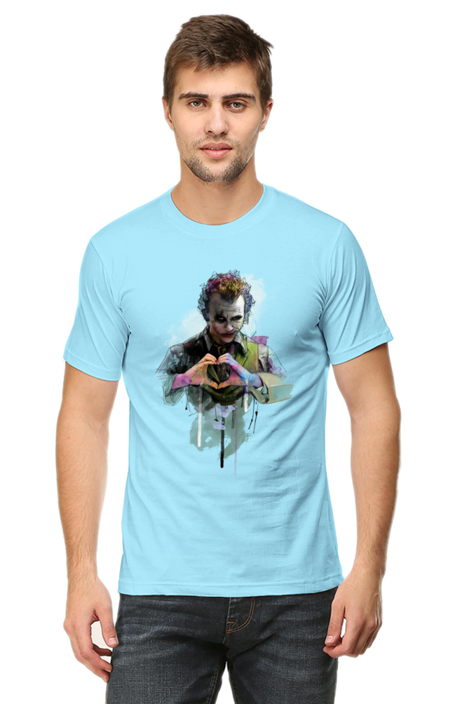 Unisex Round Neck Half Sleeve Superhero Joker T Shirt