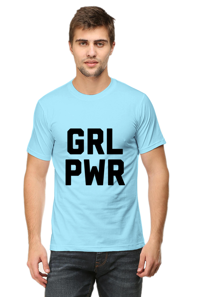 Unisex Round Neck Half Sleeve Quotes Girl Power T Shirt