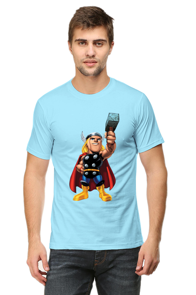 Unisex Round Neck Half Sleeve Superhero Child Thor T Shirt