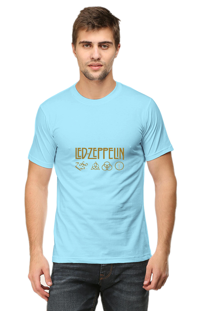 Unisex Round Neck Half Sleeve Rockblues Led Zepplin T Shirt