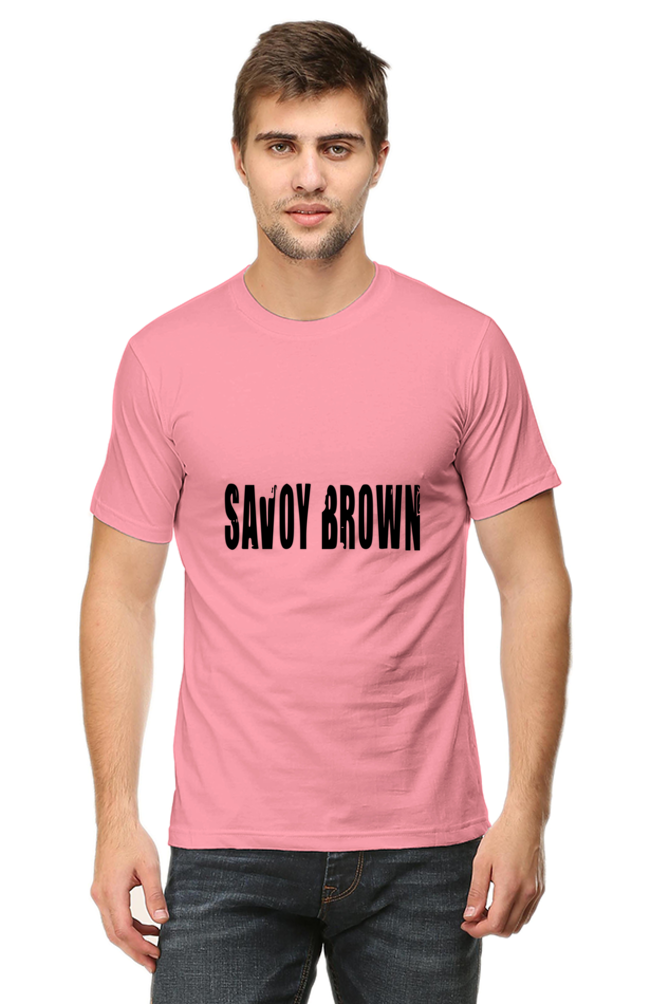 Unisex Round Neck Half Sleeve Rockblues Savoy Brown T Shirt