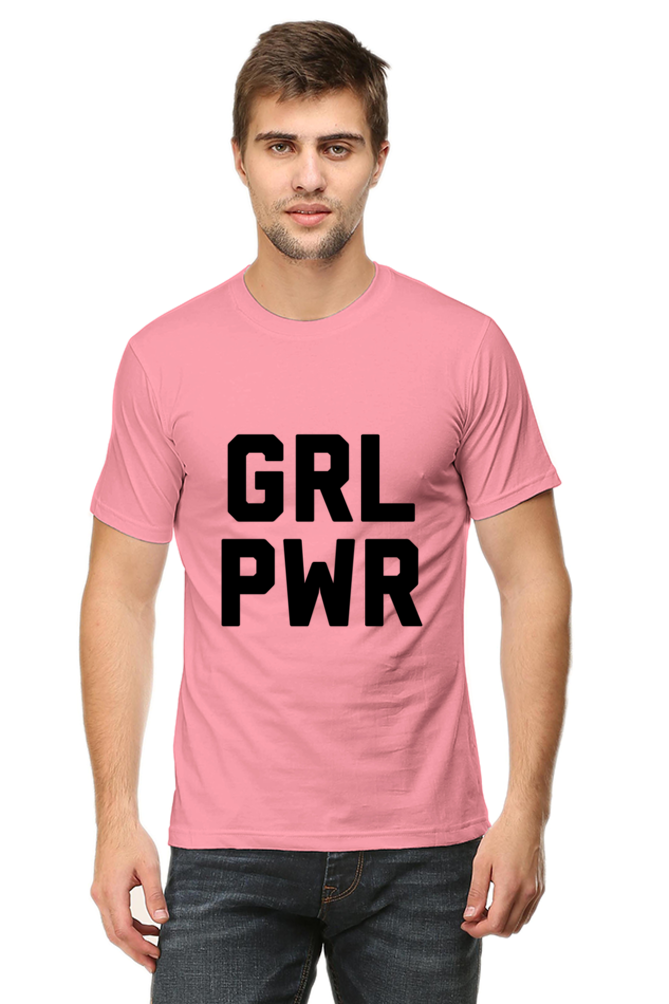 Unisex Round Neck Half Sleeve Quotes Girl Power T Shirt