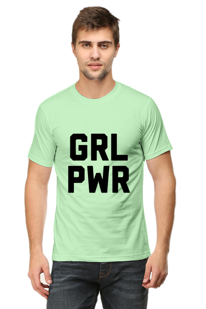 Unisex Round Neck Half Sleeve Quotes Girl Power T Shirt