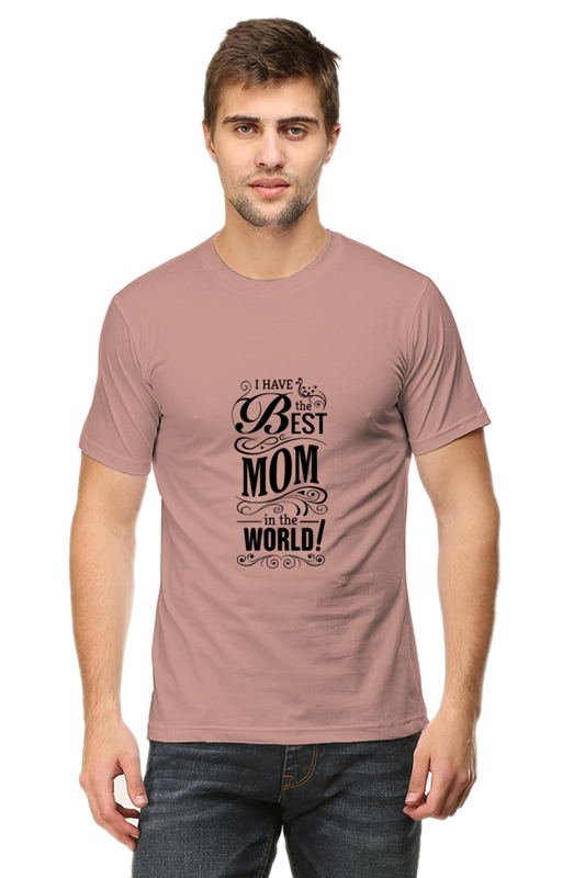 Unisex Round Neck Half Sleeve Quotes Best Mom T Shirt