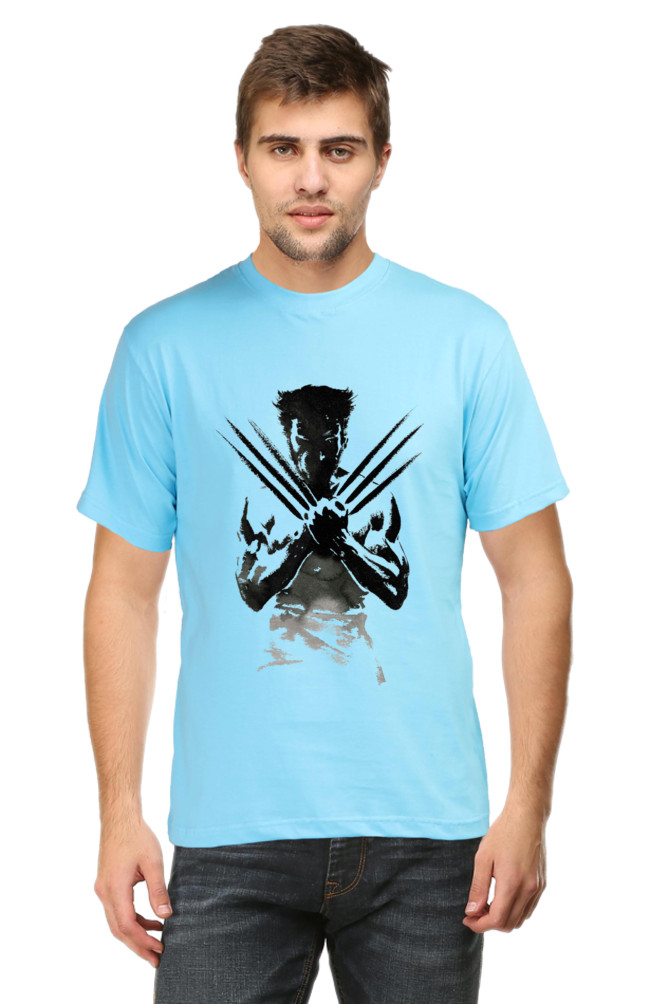 Unisex Round Neck Half Sleeve Superhero Wolverine 2 T Shirt