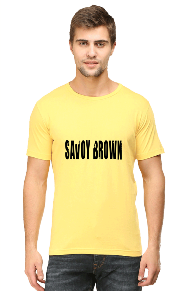 Unisex Round Neck Half Sleeve Rockblues Savoy Brown T Shirt