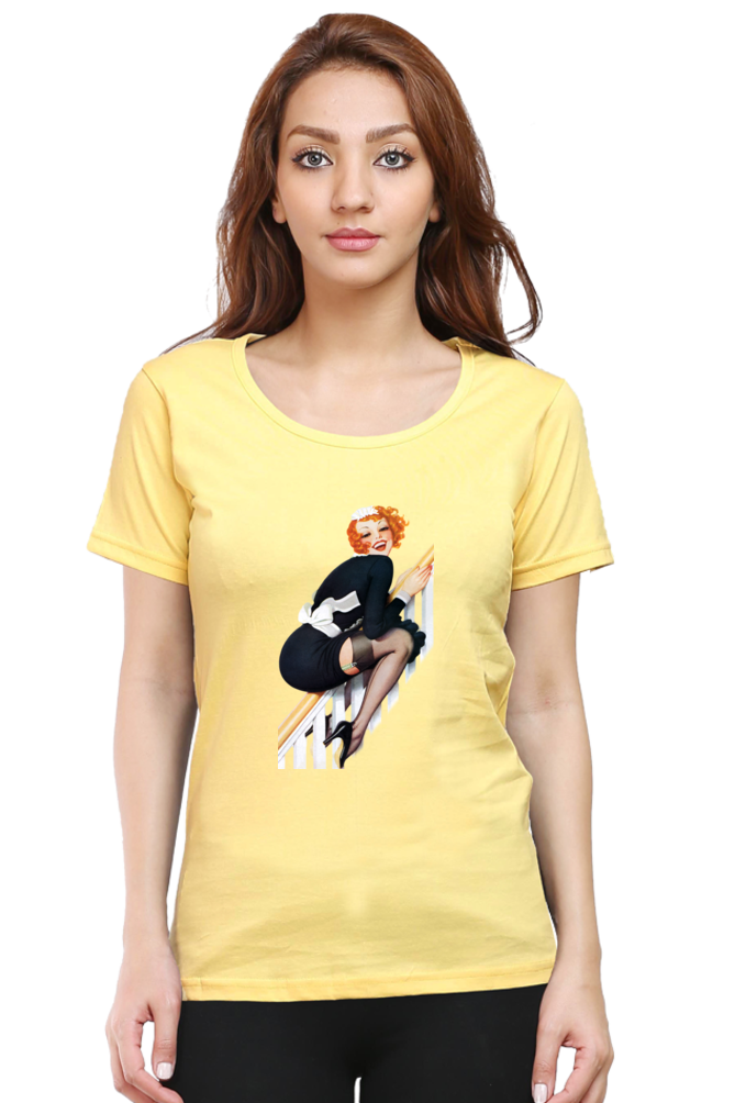 Women's Round Neck Half Sleeve Girly 24 T Shirt