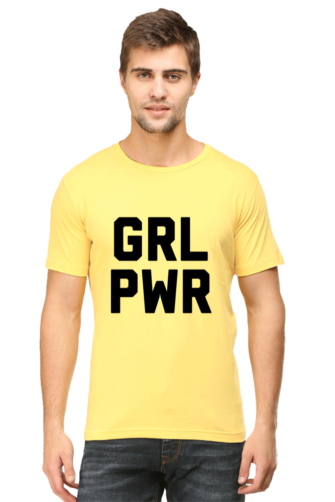 Unisex Round Neck Half Sleeve Quotes Girl Power T Shirt