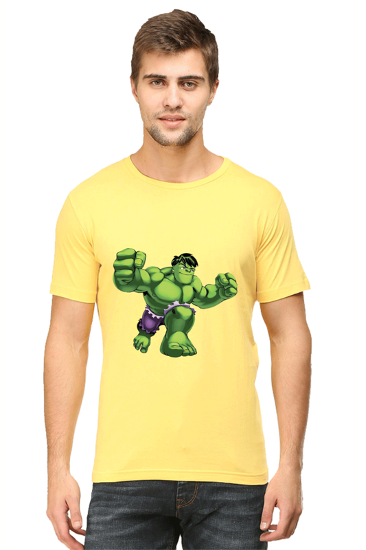 Unisex Round Neck Half Sleeve Superhero Child Hulk T Shirt