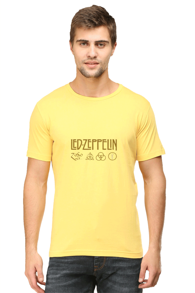 Unisex Round Neck Half Sleeve Rockblues Led Zepplin T Shirt