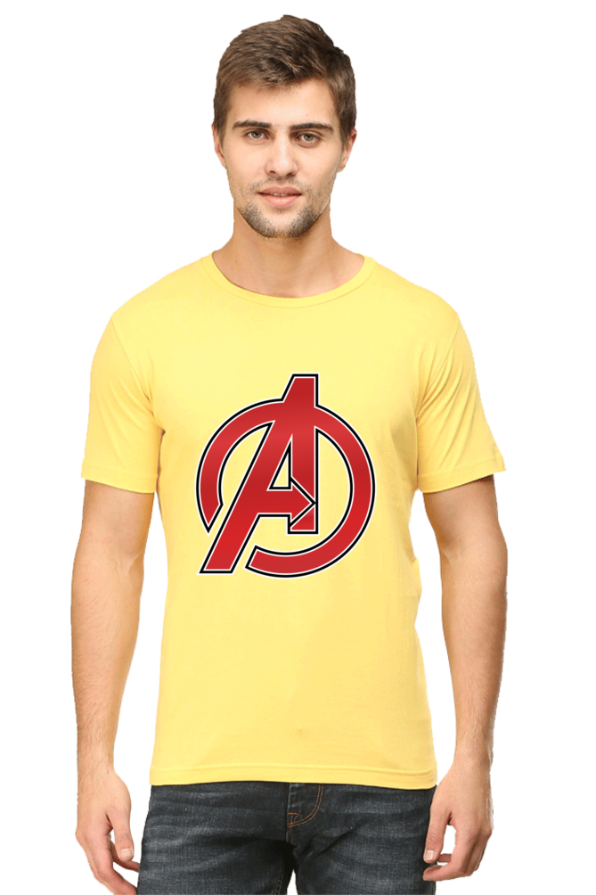 Unisex Round Neck Half Sleeve Superhero Avengers Logo T Shirt