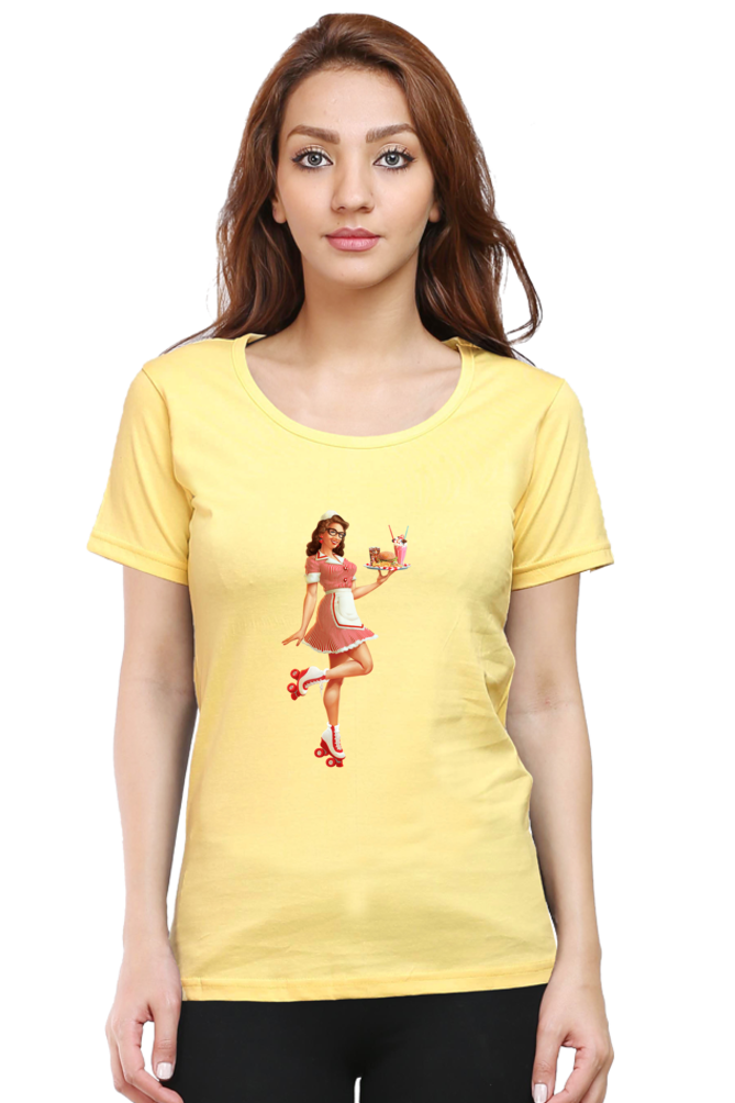 Women's Round Neck Half Sleeve Girly 28 T Shirt