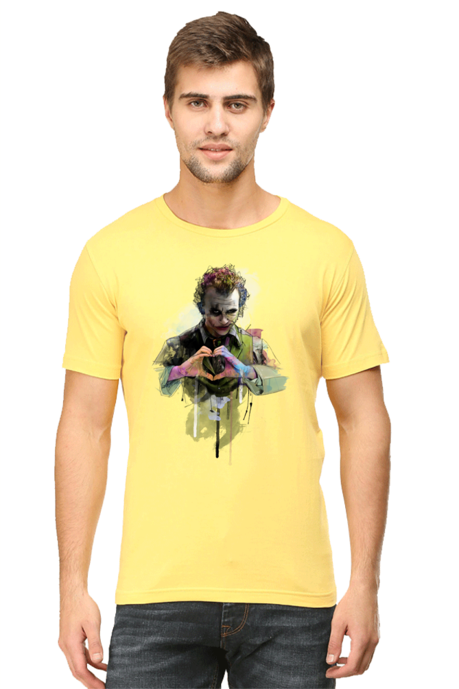 Unisex Round Neck Half Sleeve Superhero Joker T Shirt