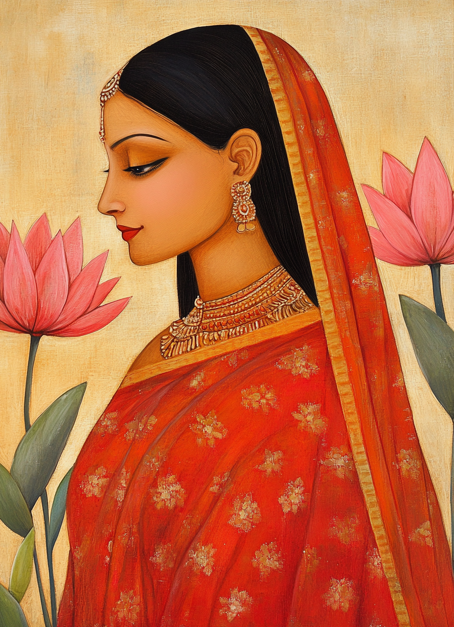 Traditional Indian Art Lady Jigsaw Puzzle | A4 Size | 120 pcs